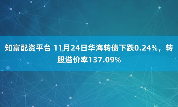 知富配资平台 11月24日华海转债下跌0.24%,转股溢价率137.09%
